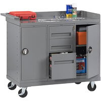 Tennsco 25" x 48" Steel Top Mobile Workbench with (2) Cabinets and (3) Drawers MB-6-2545