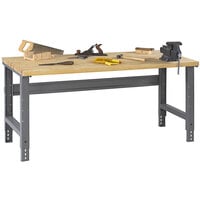 Tennsco 30 inch x 48 inch Hardwood Top Workbench with Adjustable Legs WBA-1-3048W