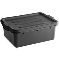 Choice 20" x 15" x 7" Black Polypropylene Drain Box / Flatware Soaker Set