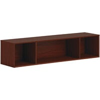 HON Mod 60" x 14" x 39 3/4" Traditional Mahogany Wall Mounted Laminate Open Storage Cabinet