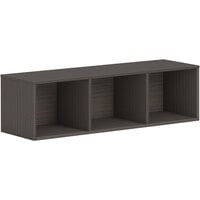 HON Mod 48" x 14" x 39 3/4" Slate Teak Wall Mounted Laminate Open Storage Cabinet