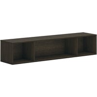 HON Mod 66" x 14" x 39 3/4" Java Oak Wall Mounted Laminate Open Storage Cabinet