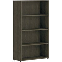 HON Mod 30 inch x 13 inch x 53 inch Java Oak Laminate 4-Shelf Bookcase
