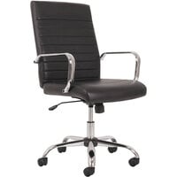 HON Sadie Black Fixed Arm Executive Chair with Chrome Base