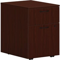 HON Mod 15" x 20" x 20" Traditional Mahogany 1 Box Mobile Pedestal with 1 File Drawer