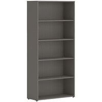 HON Mod 30" x 13" x 65" Slate Teak Laminate 5-Shelf Bookcase