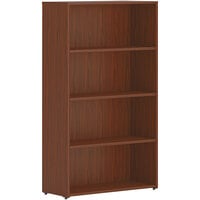 HON Mod 30 inch x 13 inch x 53 inch Traditional Mahogany Laminate 4-Shelf Bookcase