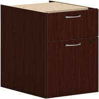 HON Mod 15" x 20" x 20" Traditional Mahogany 1 Box Hanging Pedestal with 1 File Drawer