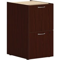 HON Mod 15" x 20" x 28" Traditional Mahogany Support Pedestal with 2 File Drawers