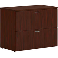 HON Mod 36 inch x 20 inch x 29 inch Traditional Mahogany Lateral File Cabinet with 2 Drawers and Removable Top