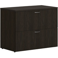 HON Mod 36" x 20" x 29" Java Oak Lateral File Cabinet with 2 Drawers and Removable Top