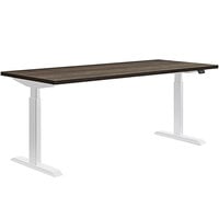 HON Coze Coordinate 54 inch x 24 inch Florence Walnut / Designer White Height-Adjustable Desk