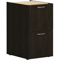 HON Mod 15" x 20" x 28" Java Oak Support Pedestal with 2 File Drawers