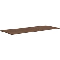 HON Mod 48 inch x 120 inch Rectangular Sepia Walnut Laminate 2-Piece Conference Table Top