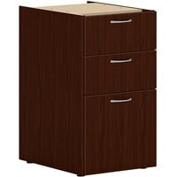 HON Mod 15" x 20" x 28" Traditional Mahogany 2 Box Support Pedestal with 1 File Drawer