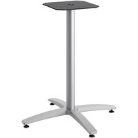 HON Between Textured Silver Seated Height X-Base for 30 inch and 36 inch Table Tops