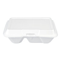 Dart 60HT1 Foam Hinged Containers – 6"x6"x3", Case Of 500, Insulated For Hot/Cold Food, White