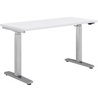HON Coze Coordinate ETA 48 inch x 24 inch Designer White / Silver Height-Adjustable Desk