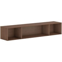 HON Mod 72" x 14" x 39 3/4" Sepia Walnut Wall Mounted Laminate Open Storage Cabinet