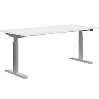 HON Coze Coordinate 54 inch x 24 inch Designer White / Silver Height-Adjustable Desk
