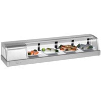 Turbo Air SAK60L-N 60 inch Stainless Steel Curved Glass Refrigerated Sushi Case - Left Side Compressor