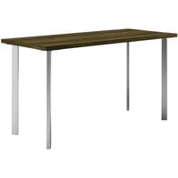 HON Coze 48" x 24" Florence Walnut / Silver Laminate Desk