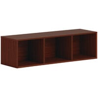 HON Mod 48" x 14" x 39 3/4" Traditional Mahogany Wall Mounted Laminate Open Storage Cabinet