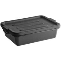 Choice 20" x 15" x 5" Black Polypropylene Drain Box / Flatware Soaker Set
