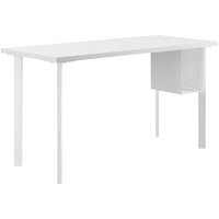 HON Coze 54 inch x 24 inch Designer White Laminate Desk with U-Storage