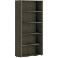 HON Mod 30 inch x 13 inch x 65 inch Java Oak Laminate 5-Shelf Bookcase