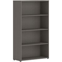 HON Mod 30 inch x 13 inch x 53 inch Slate Teak Laminate 4-Shelf Bookcase