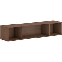 HON Mod 66" x 14" x 39 3/4" Sepia Walnut Wall Mounted Laminate Open Storage Cabinet