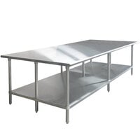 Advance Tabco GLG-489 48" x 108" 14 Gauge Stainless Steel Work Table with Galvanized Undershelf