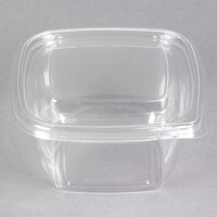 Sabert SureStrip® 16 oz. Clear PETE Square Tamper-Evident, Tamper-Resistant Bowl with Lid - 25/Pack