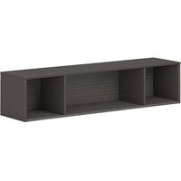 HON Mod 60" x 14" x 39 3/4" Slate Teak Wall Mounted Laminate Open Storage Cabinet