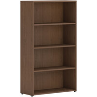 HON Mod 30" x 13" x 53" Sepia Walnut Laminate 4-Shelf Bookcase