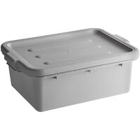 Choice 20" x 15" x 7" Gray Polypropylene Drain Box / Flatware Soaker Set
