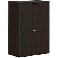 HON Mod 36" x 20" x 53" Java Oak Lateral File Cabinet with 4 Drawers and Removable Top