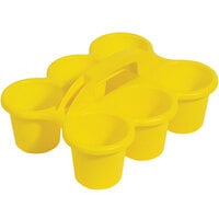 Deflecto 9 1/2" x 12 1/16" x 5 1/4" Yellow Antimicrobial Kids 6-Cup Caddy