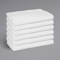 White Cotton / Polyester 200 Thread Count Full Size Fitted Sheet, 54 inch x 80 inch x 12 inch - 12/Pack