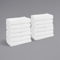 22 inch x 44 inch White 100% Cotton Bath / Gym Towel - 6 lb. - 60/Case