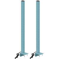 BenchPro Kennedy Series 36" Light Blue Upright Set with Legs and Power Plug for Butcherblock Tabletop UPB36