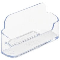 Deflecto 1 7/8 inch x 3 3/4 inch x 1 1/2 inch Clear Business Card Holder - 2/Pack