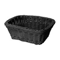 GET WB-1506-BK Designer Polyweave 9 1/2" x 7 3/4" x 3 1/2" Black Rectangular Plastic Basket