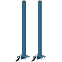 BenchPro Kennedy Series 36" Dark Blue Upright Set with Legs and Power Plug for Butcherblock Tabletop UPB36