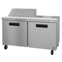 Hoshizaki SR60B-8 Steelheart 60" Stainless Steel Two-Section Refrigerated Sandwich Prep Table with Two Doors