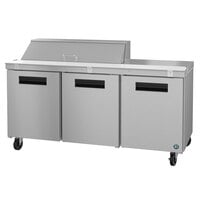 Hoshizaki SR72B-12 Steelheart 72" Stainless Steel Refrigerated Sandwich Prep Table with (12) 1/6 Size Food Pans