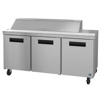 Hoshizaki SR72B-16 Steelheart 72" Stainless Steel Refrigerated Sandwich Prep Table with (16) 1/6 Size Food Pans