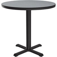Correll 36 inch Round Gray Granite Finish Standard Height Thermal-Fused Laminate Top Cafe / Breakroom Table