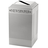 Rubbermaid FGDCR24PSS Silhouettes Stainless Steel Square Designer Recycling Receptacle - Paper 29 Gallon